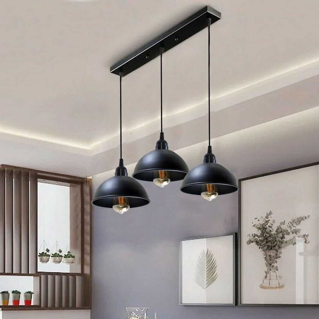 Industrial Adjustable 3 Head Black Pendant Light ~5268-1