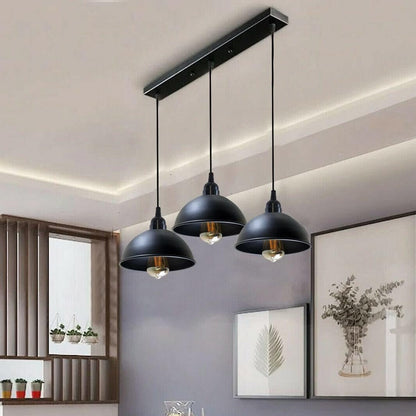 Industrial Adjustable 3 Head Black Pendant Light ~5268-1