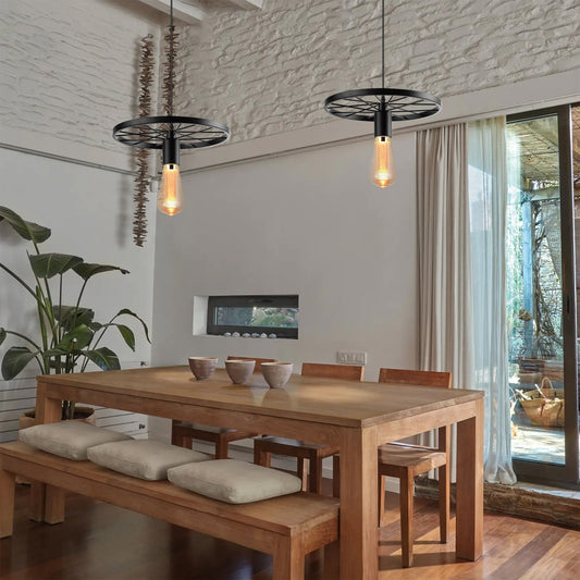 Vintage Industrial Ceiling Light Wheel Pendant Light Chandelier Retro Lamp~5100-0