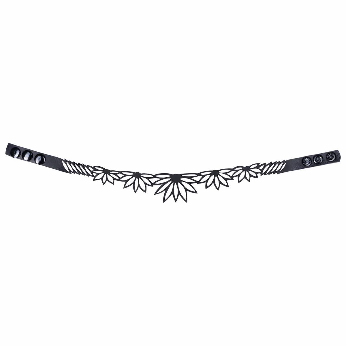 Lotus Recycled Rubber Statement Choker-2