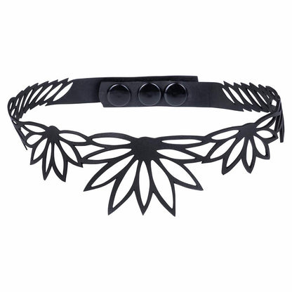 Lotus Recycled Rubber Statement Choker-0