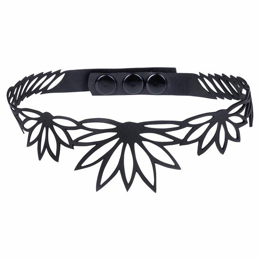 Lotus Recycled Rubber Statement Choker-0